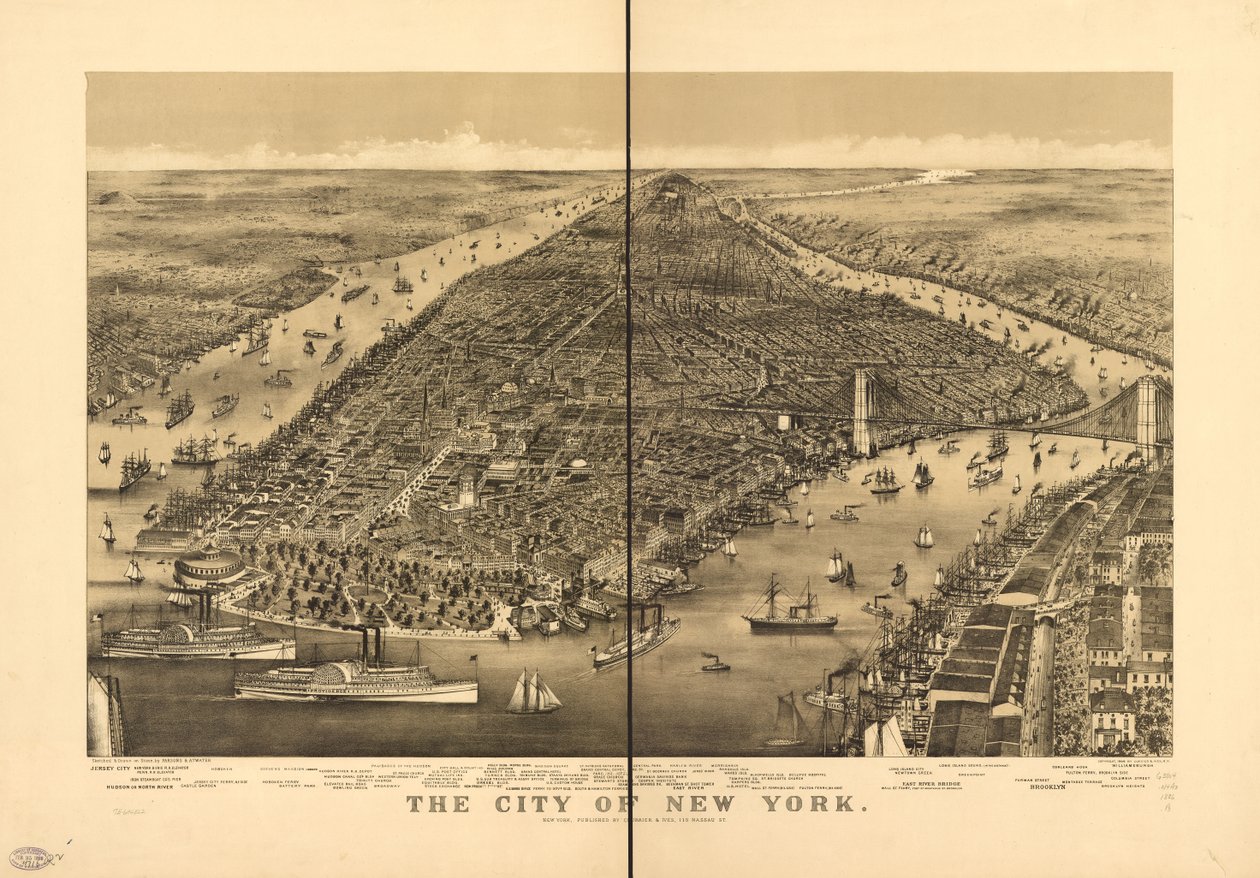 New Yorkin kaupunki tekijältä Parsons and Atwater; Currier and Ives