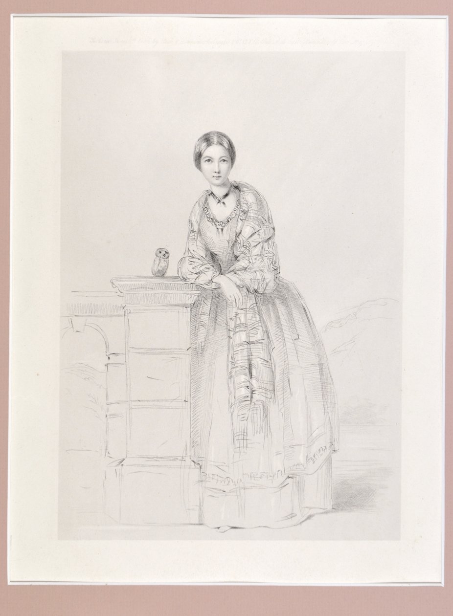Florence Nightingale ja Athena pöllö, pubi. P. ja D. Colnaghi, 1855 tekijältä Parthenope Nightingale