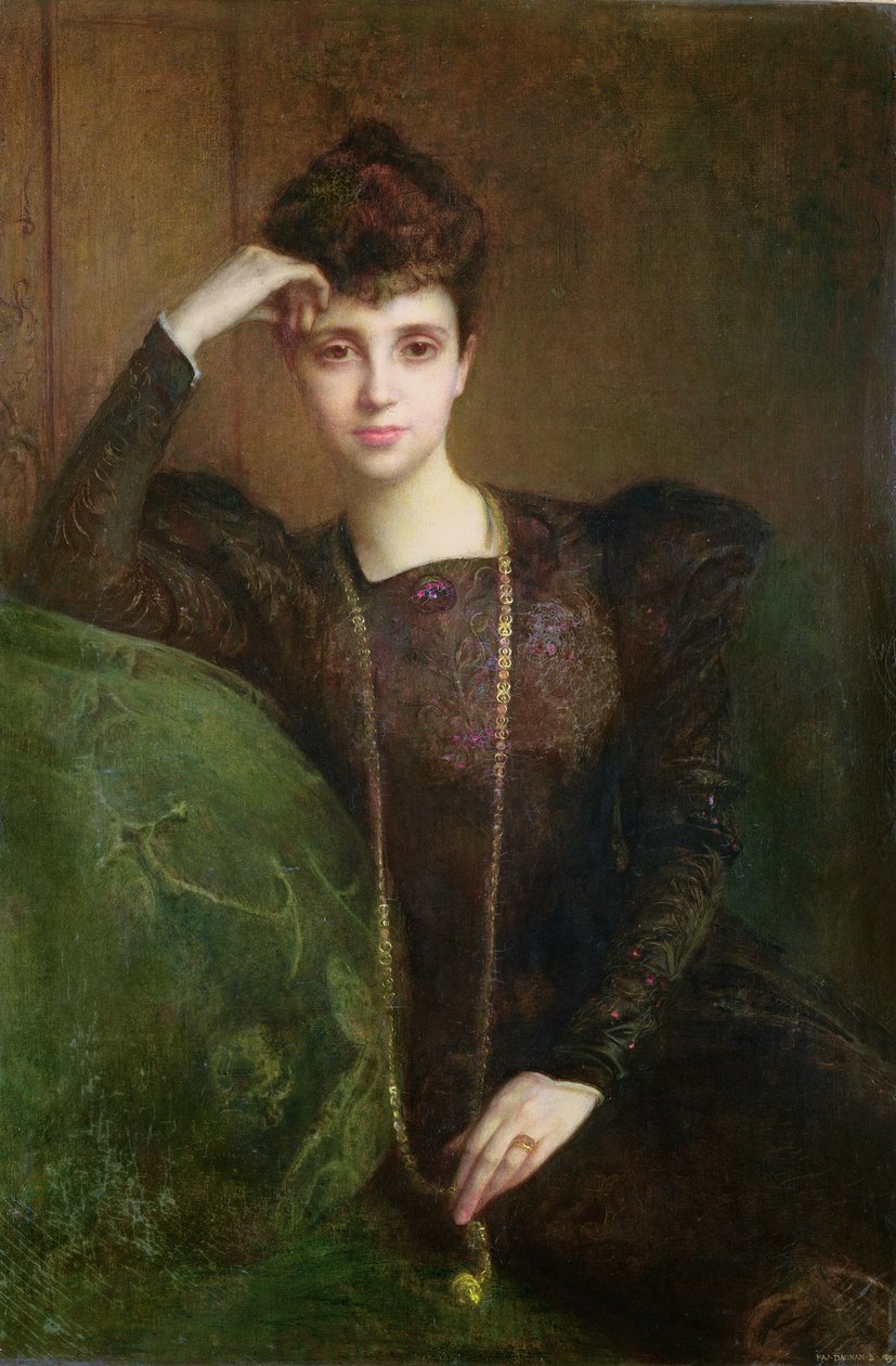 Nuoren naisen muotokuva, n. 1900 tekijältä Pascal Adolphe Jean Dagnan Bouveret
