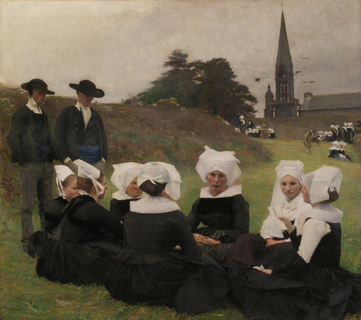 Bretonilaiset naiset Pardonissa, 1887. tekijältä Pascal Adolphe Jean Dagnan Bouveret