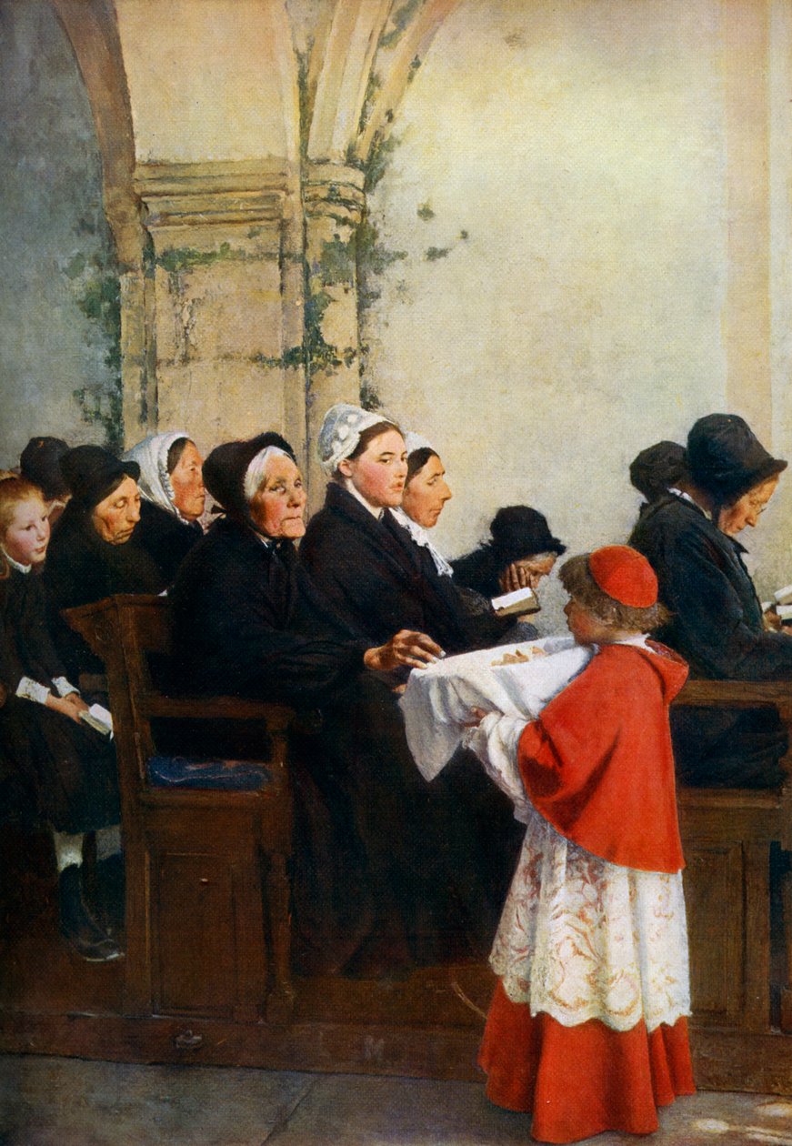 Siunattu leipä, c1879, 1912. tekijältä Pascal Adolphe Jean Dagnan Bouveret