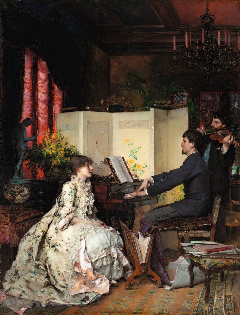 Dueto, 1883. tekijältä Pascal Adolphe Jean Dagnan Bouveret