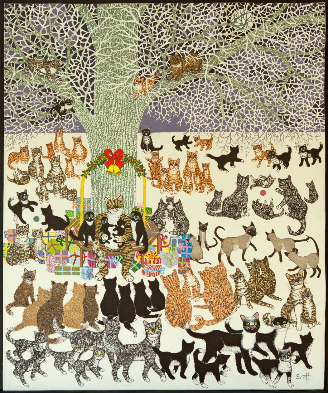 Nykyhetki, 2012 (akryyli kalikolle) tekijältä Pat Scott