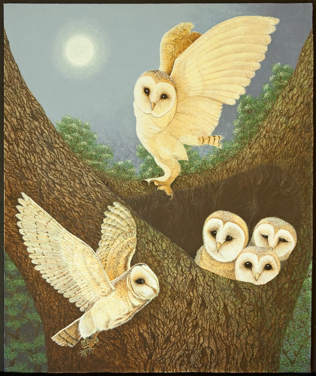 Watching and Waiting, 2013 (akryyli paperille) tekijältä Pat Scott