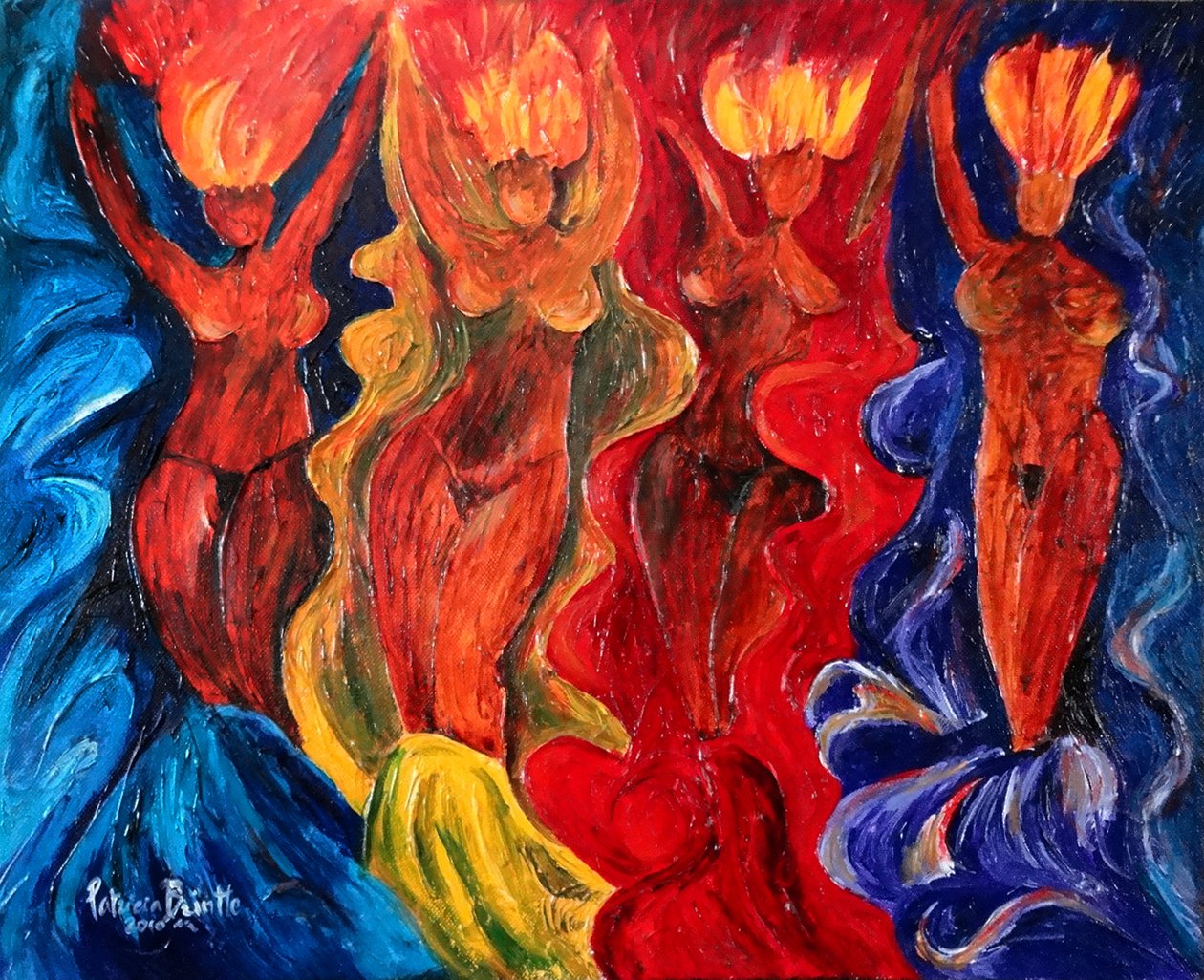 Carnavalesque, 2010 (akryyli kankaalle) tekijältä Patricia Brintle
