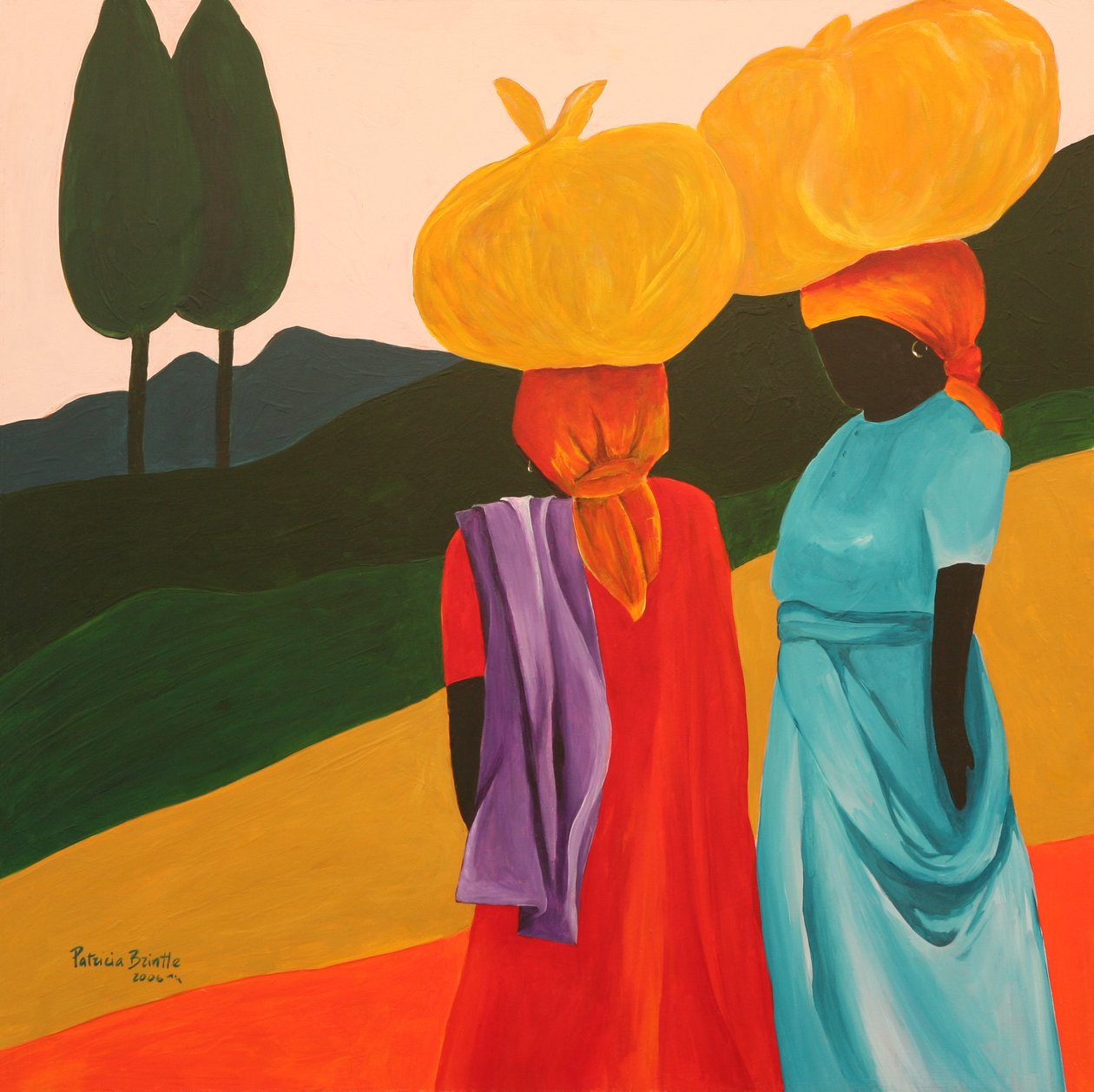 Friendly Encounter, 2006 (akryyli kankaalle) tekijältä Patricia Brintle