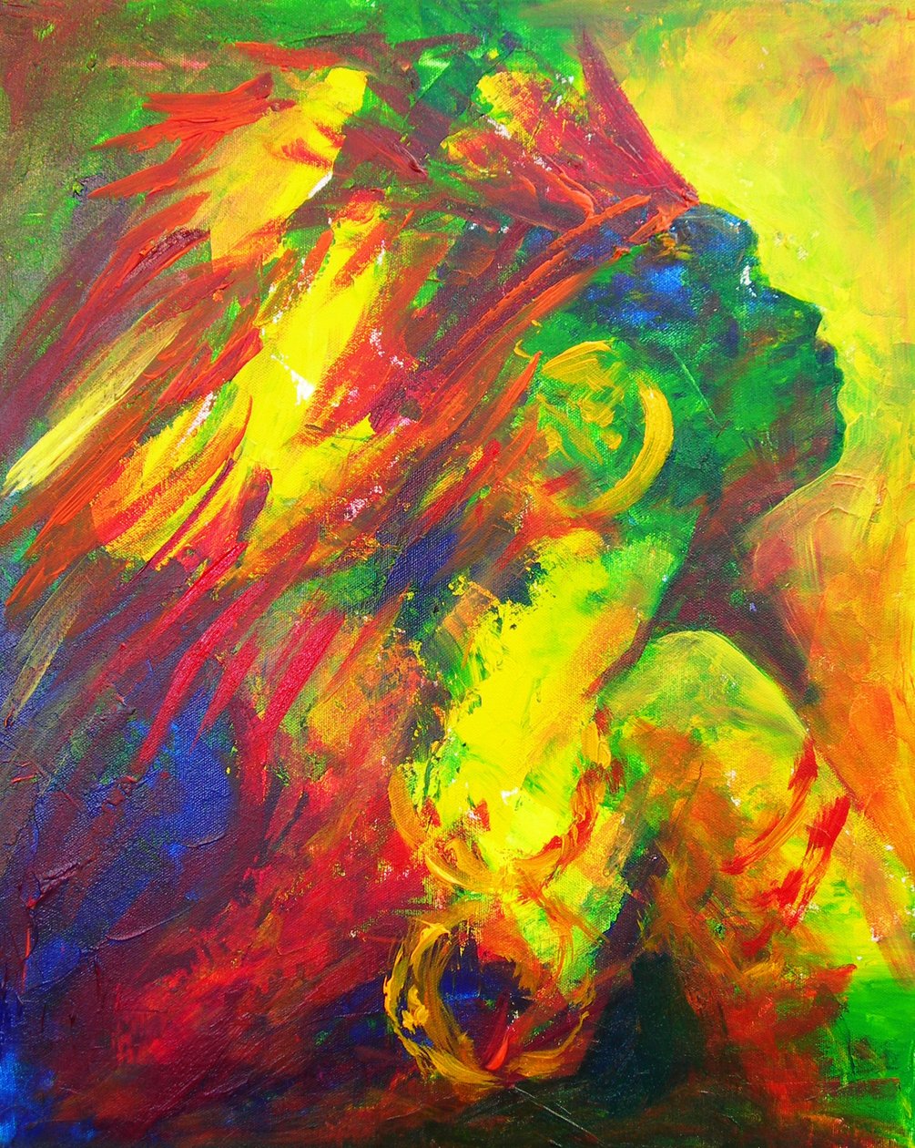 Guatiguana the Taino, 2011 (akryyli kankaalle) tekijältä Patricia Brintle