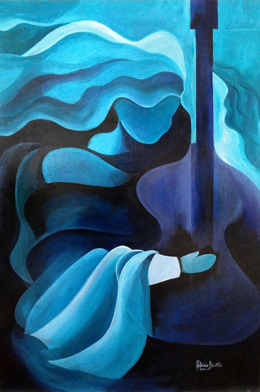 Kuulen musiikkia ilmassa, 2010 (akryyli puulle) tekijältä Patricia Brintle