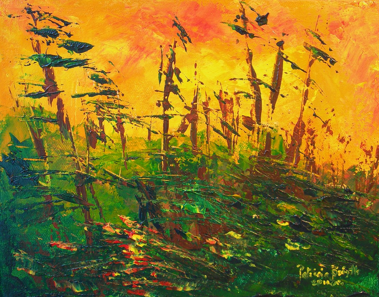 Bayou, 2011 (akryyli kankaalle) tekijältä Patricia Brintle