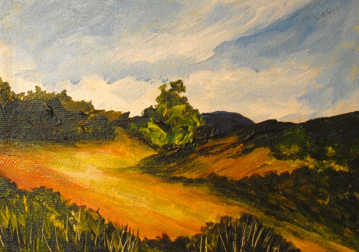La route de Thiote, 2014 (akryyli kankaalle) tekijältä Patricia Brintle