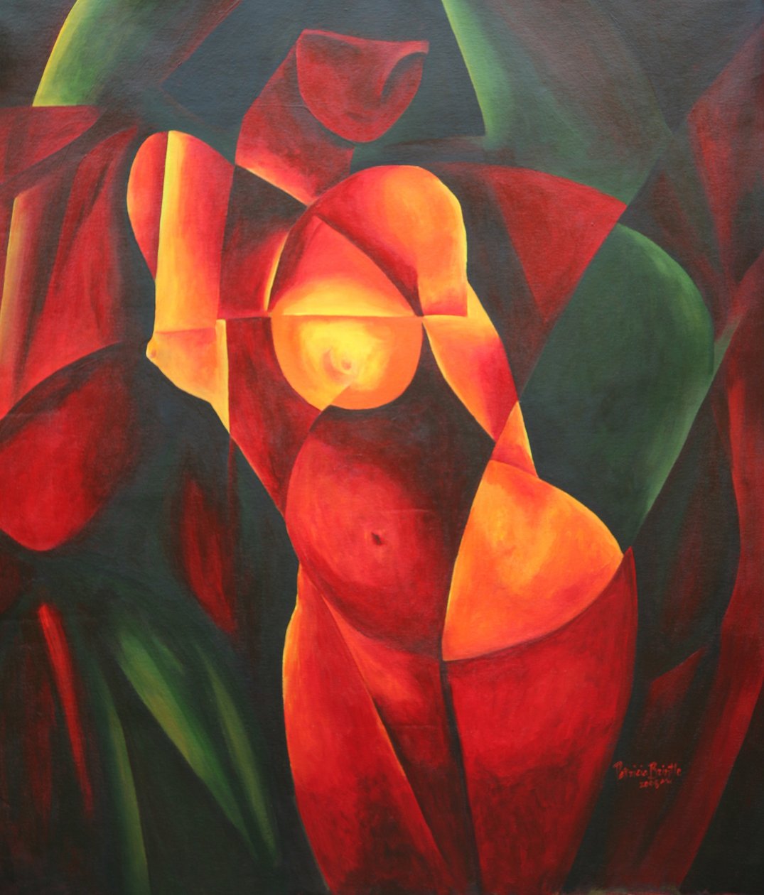 Rideau Vert, 2008 (akryyli kankaalle) tekijältä Patricia Brintle