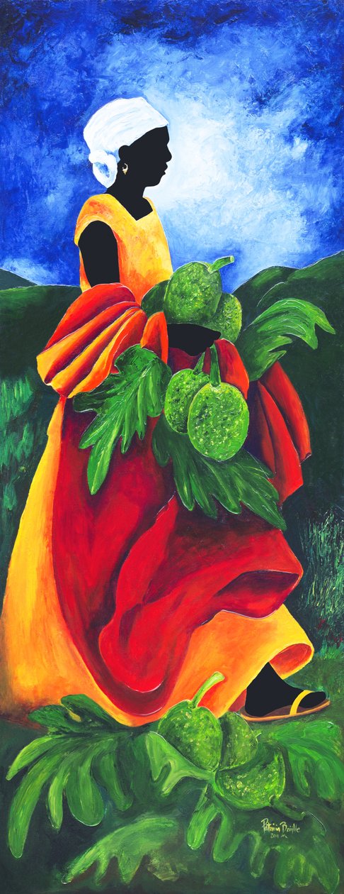 Season Breadfruit, 2011, (akryyli kankaalle) tekijältä Patricia Brintle