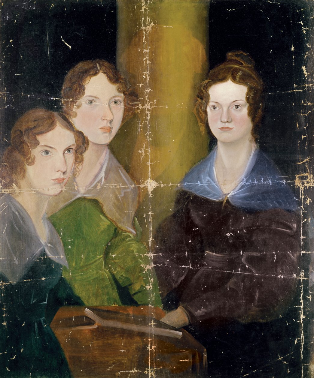 Bronten sisarten muotokuva, n. 1834 tekijältä Patrick Branwell Bronte