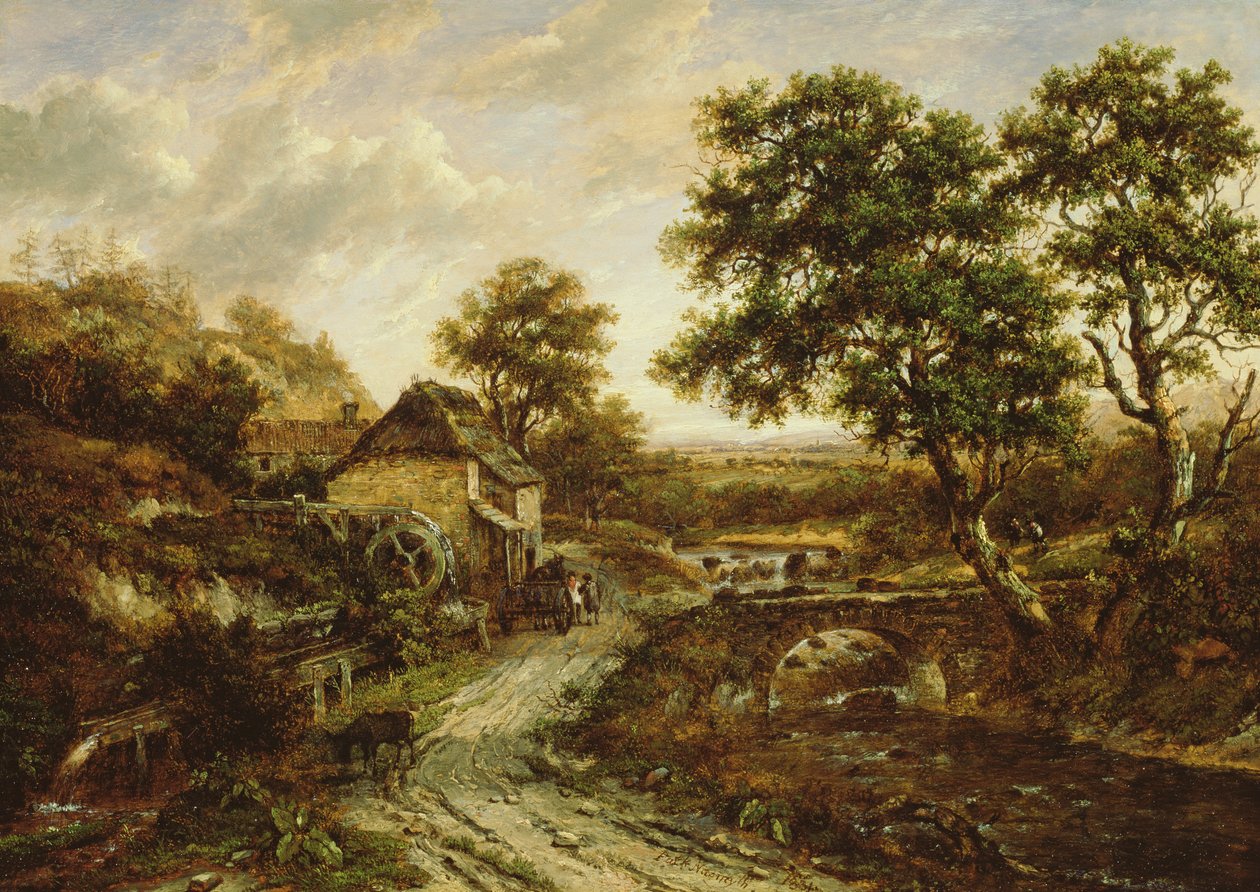 Overshot Flint Mill in Landscape with Fall of Water, 1831 tekijältä Patrick Nasmyth