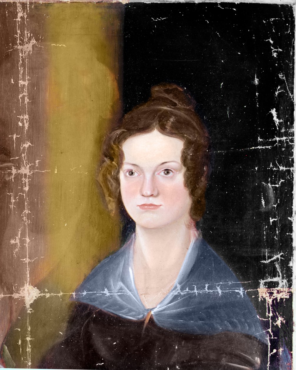 Bronten sisarten muotokuva, yksityiskohta, n. 1834 (öljy kankaalle) tekijältä Patrick Branwell Bronte