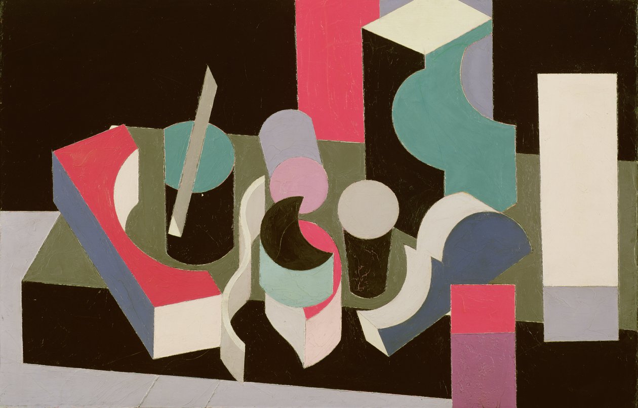 Peinture Nature Morte, 1919 (öljy & kynä kankaalle) tekijältä Patrick Henry Bruce