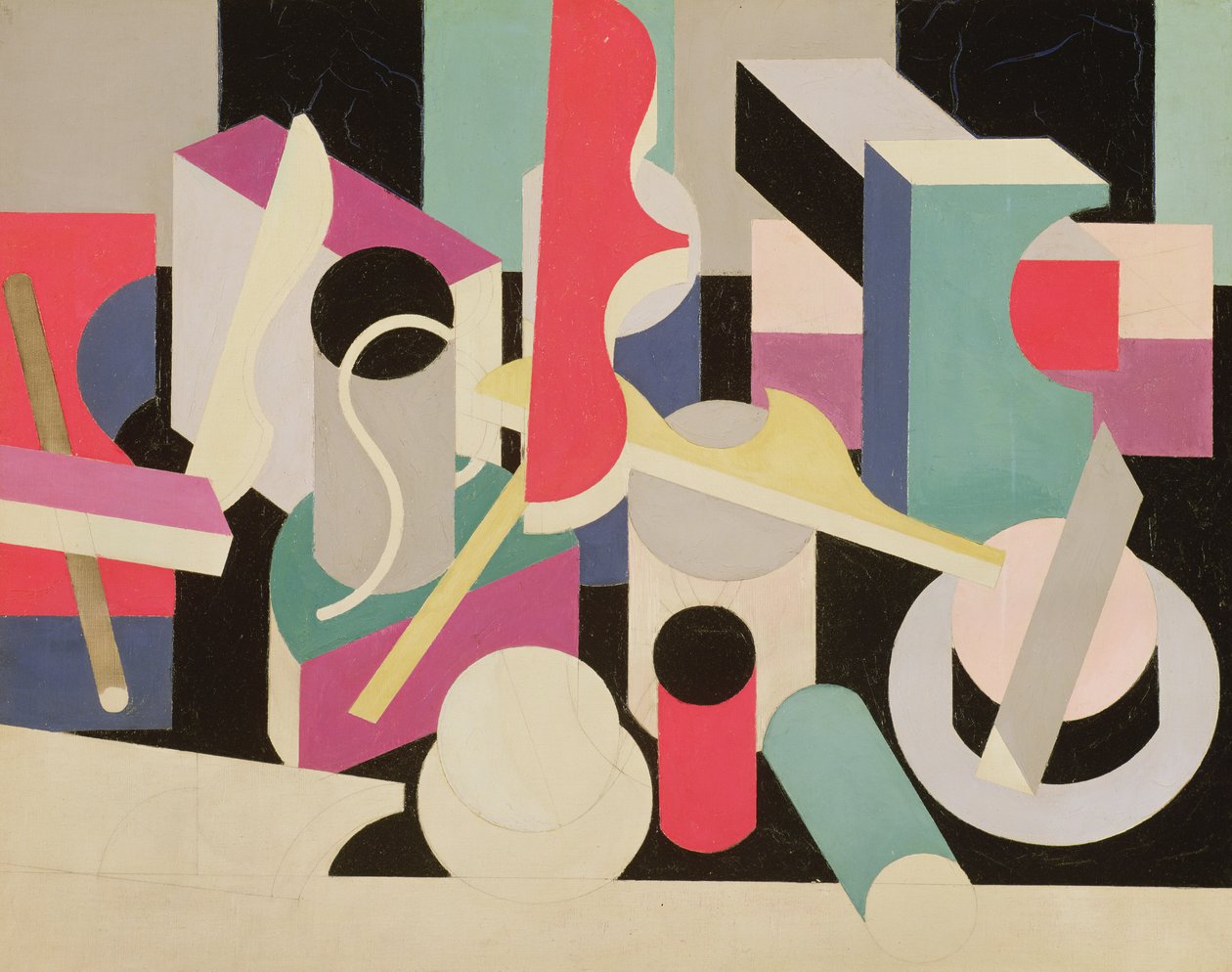 Peinture Nature Morte, 1920-21 (öljy & kynä kankaalle) tekijältä Patrick Henry Bruce