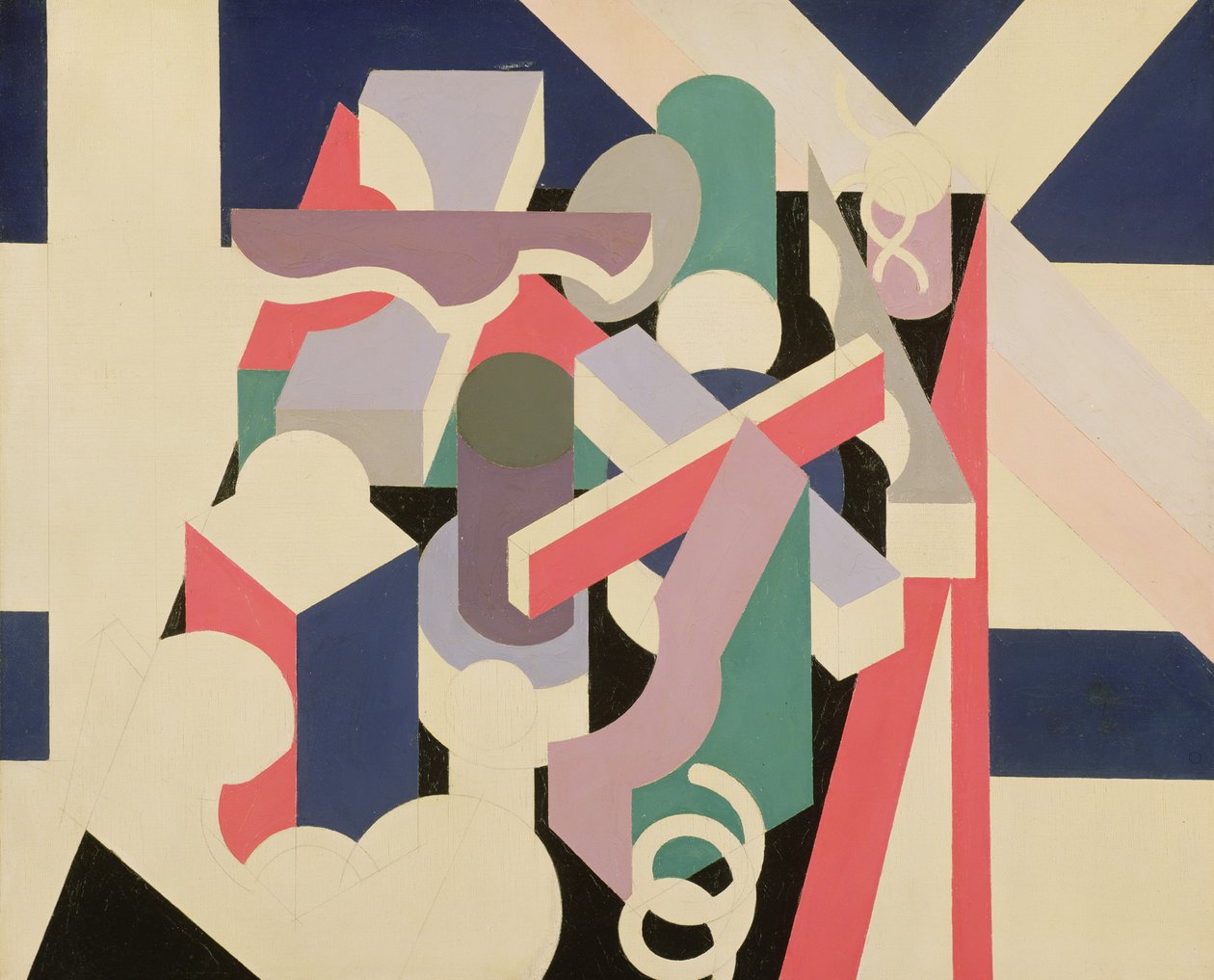 Peinture Nature Morte, 1923-24 (öljy & kynä kankaalle) tekijältä Patrick Henry Bruce