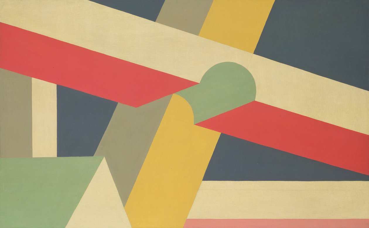Poikittaispalkit, 1928-32 (öljy & kynä kankaalle) tekijältä Patrick Henry Bruce