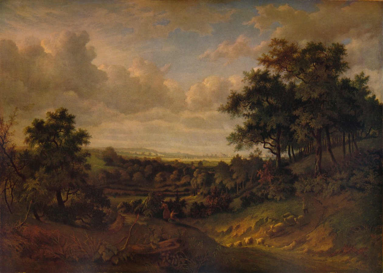 Näkymä Thamesille: Greenwich kaukana, 1820 tekijältä Patrick Nasmyth