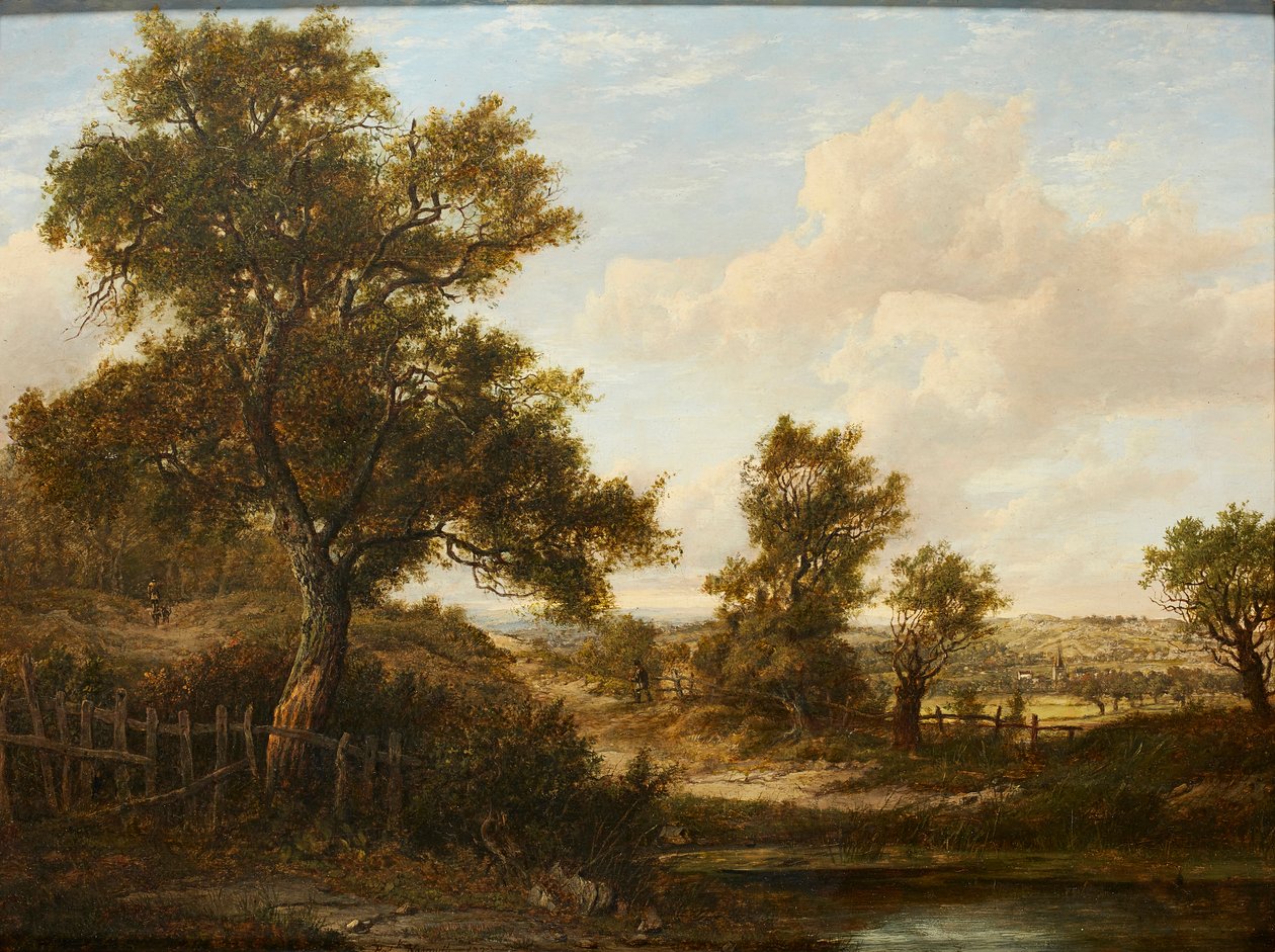 Figuurit metsäisellä polulla (öljy paneelille) tekijältä Patrick Nasmyth