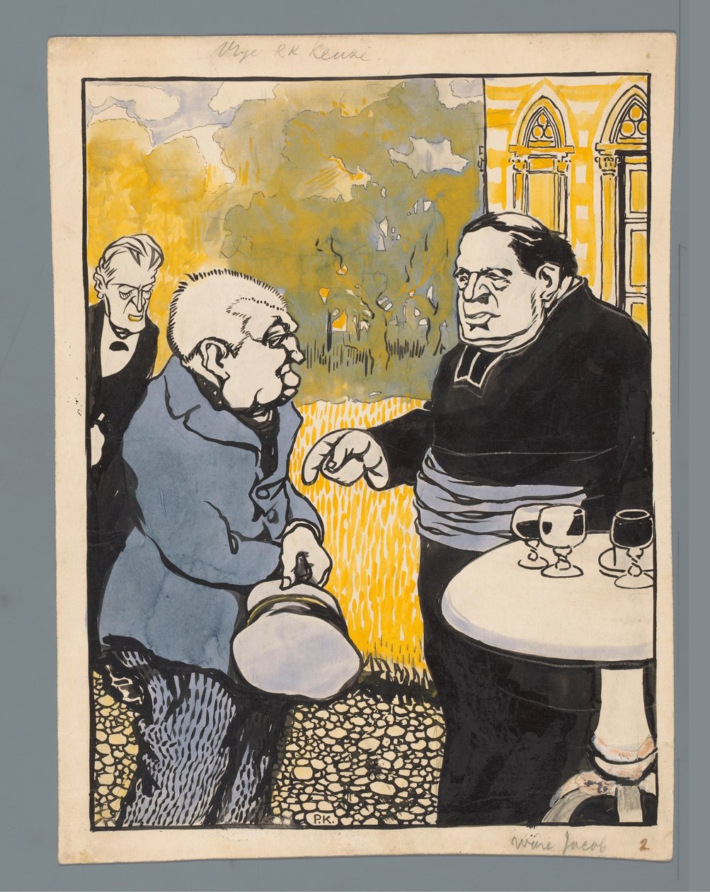 Sarjakuva roomalaiskatolisesta kirkosta Vapaa valinta (otsikko esineessä) tekijältä Patricq Kroon (signed by artist)