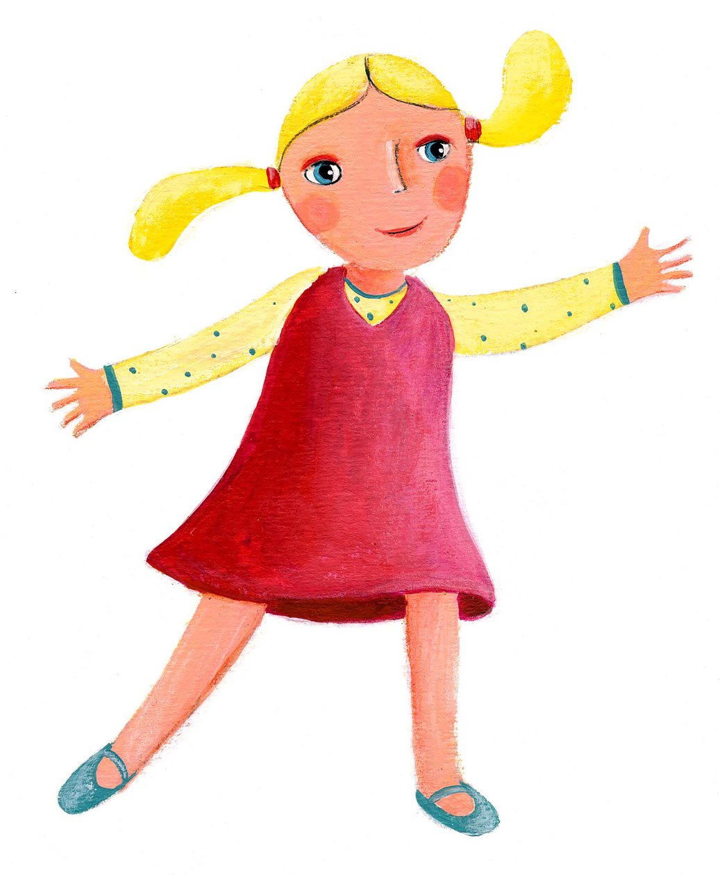 Kultakutri ja puukarhut, 2021 (akryyli paperille) tekijältä Patrizia La Porta