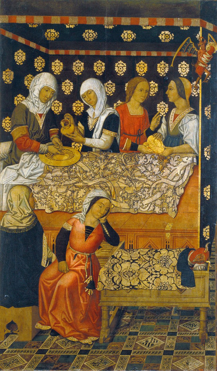 Pyhän Tapanin syntymä - Pyhän Tapanin syntymä - Vergosin perheen maalaus (aktiivinen 1400-luvun lopulla) - n. 1495 - Tempera paneelissa - 200x123,2 - Museu Nacional d