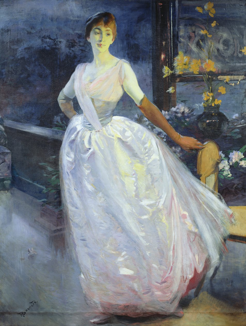 Taiteilijan vaimon, Madame Roger Jourdainin, muotokuva, n. 1886 tekijältä Paul Albert Besnard