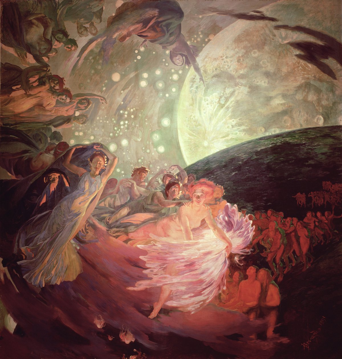 Totuus, Tieteiden johtaminen, Valon antaminen ihmiselle, 1891 (seinämaalaus) tekijältä Paul Albert Besnard