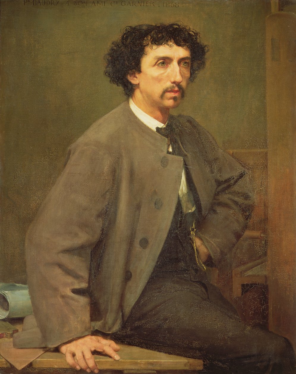 Taiteilijan ystävän Charles Garnierin muotokuva, 1868 tekijältä Paul Baudry