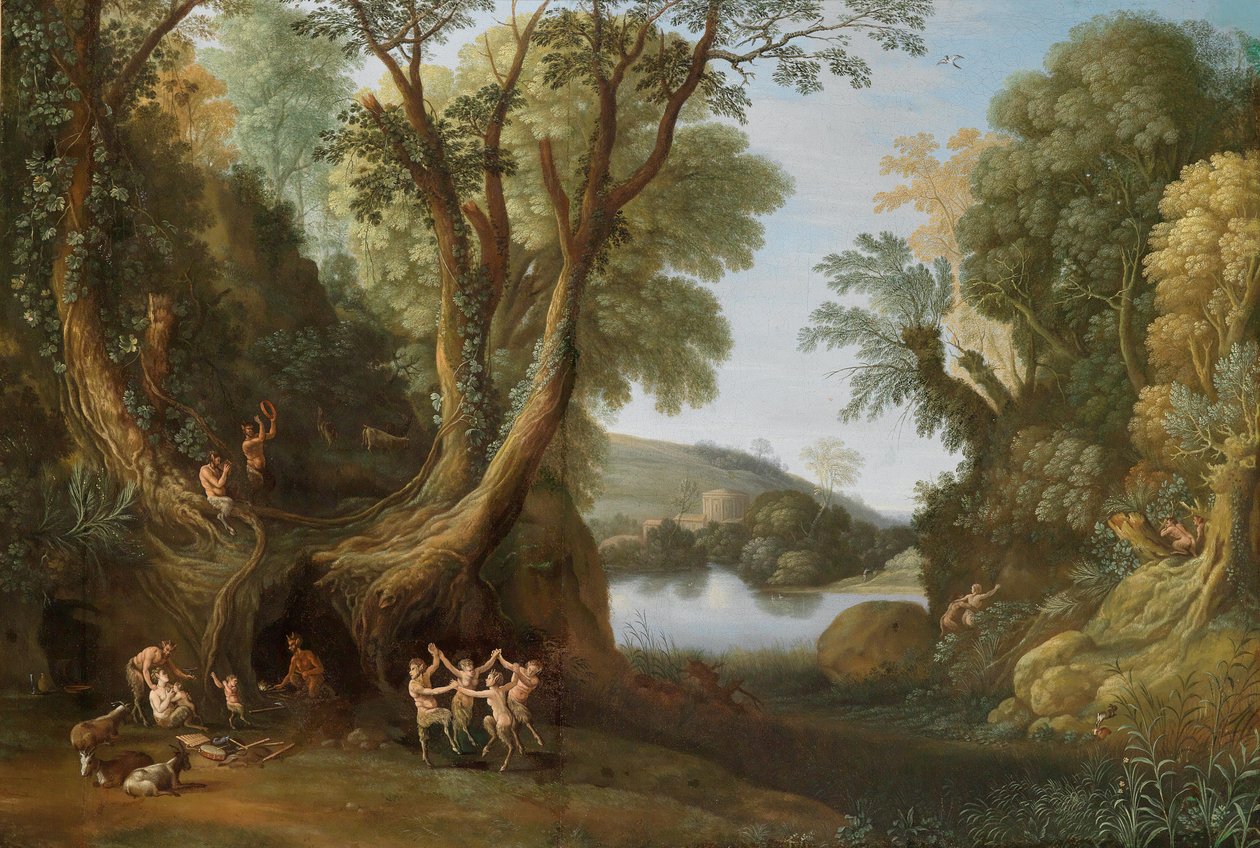 Fauns metsäisessä maisemassa tekijältä Paul Bril
