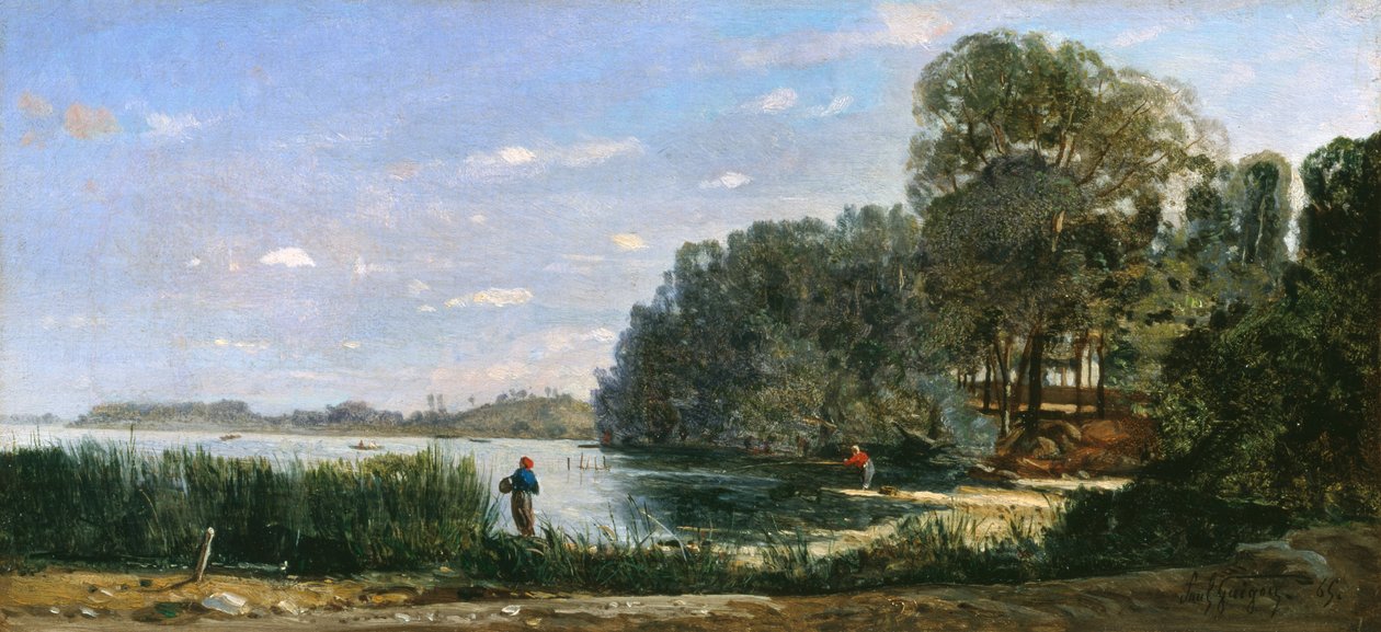 Seinen ranta St.-Ouenissa, 1865 tekijältä Paul Camille Guigou