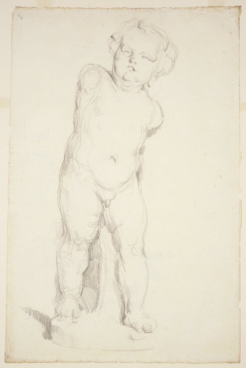 Amor kipsissä, 1890-95 (lyijykynä paperille) tekijältä Paul Cézanne