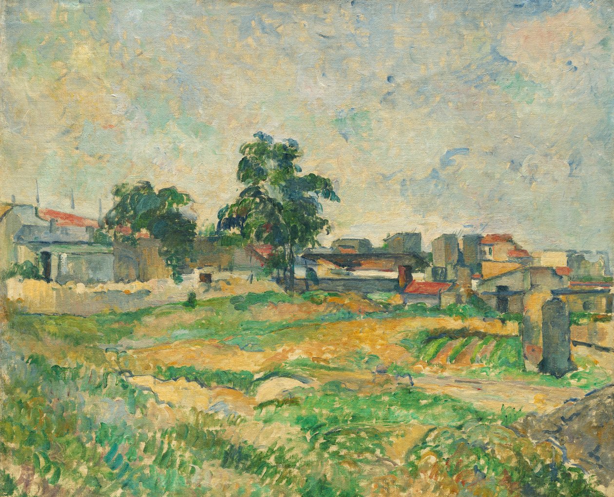 Maisema Pariisin lähellä, n. 1876 tekijältä Paul Cézanne