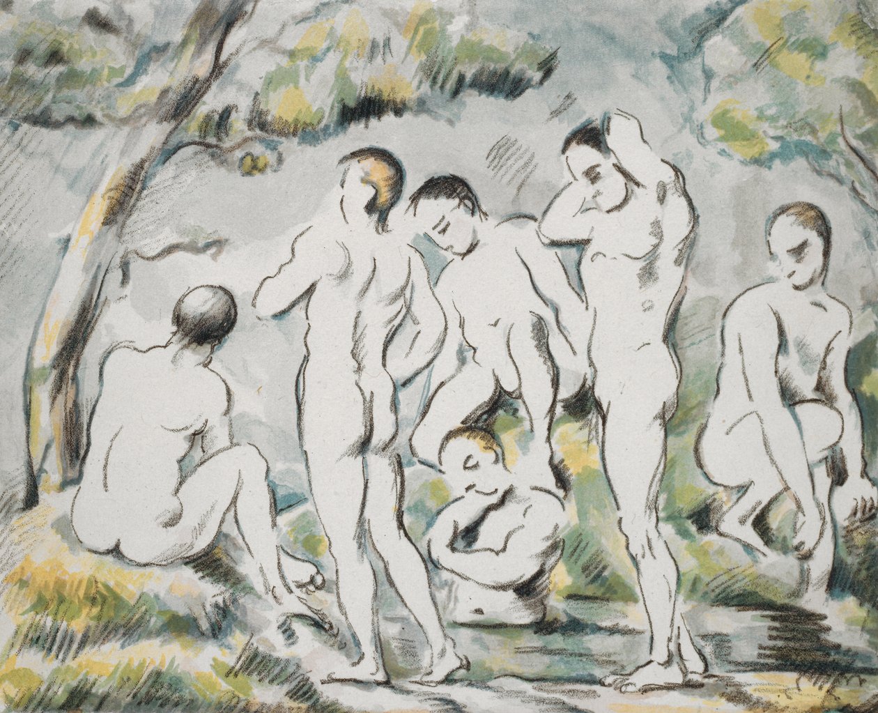 The Bathers, Small Plate, 1896-97 tekijältä Paul Cézanne