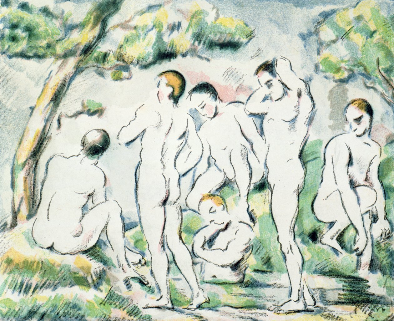 The Bathers, pieni lautanen 1897 tekijältä Paul Cézanne