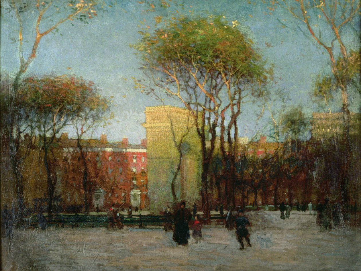 Washington Square, New York, noin 1900 tekijältä Paul Cornoyer