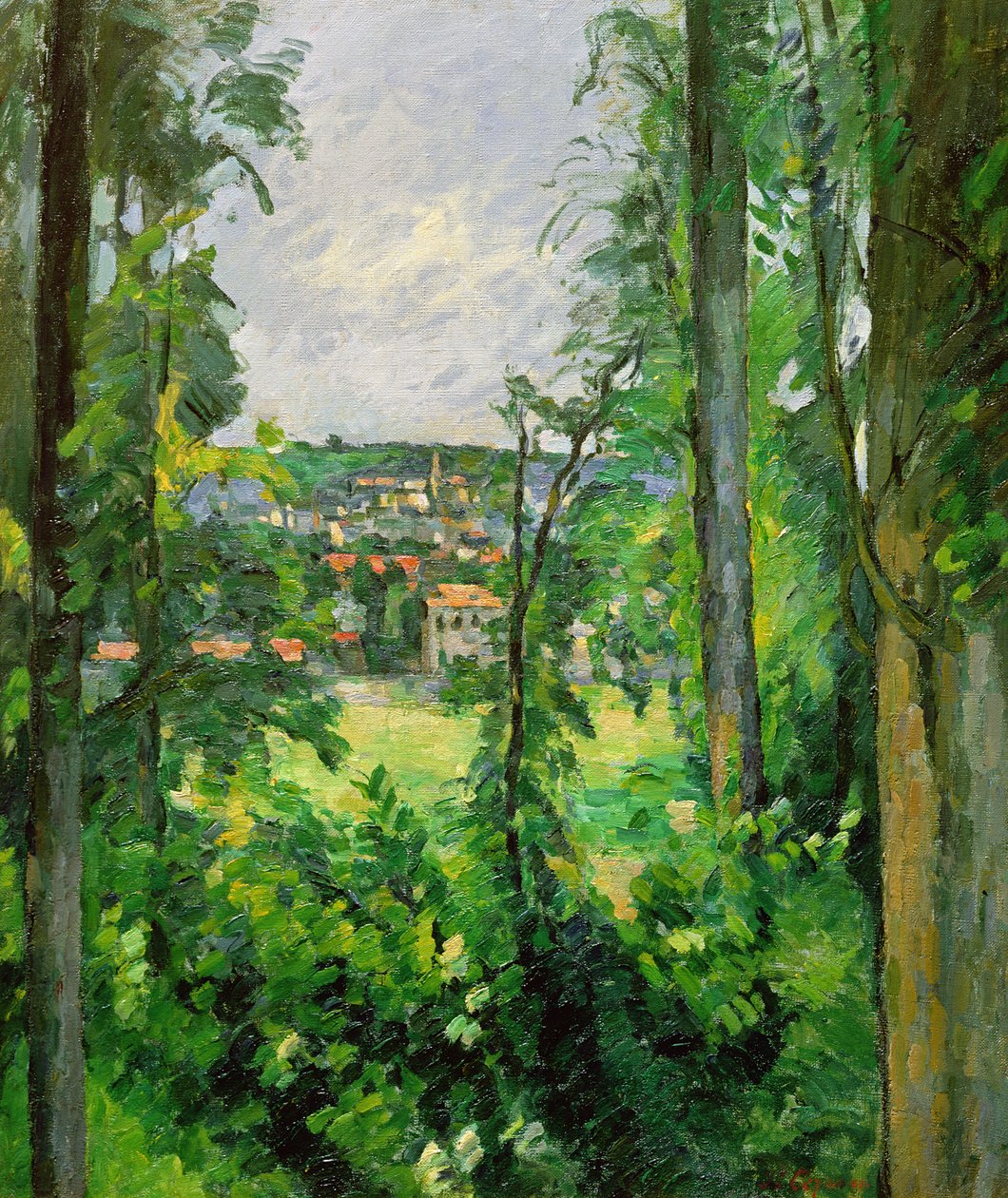 Auvers, Näkymä esikaupunkiin, n. 1875-77 tekijältä Paul Cézanne