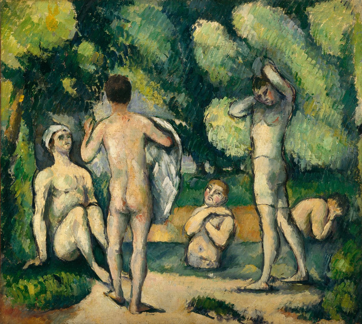 Uimarit, noin 1880 tekijältä Paul Cézanne