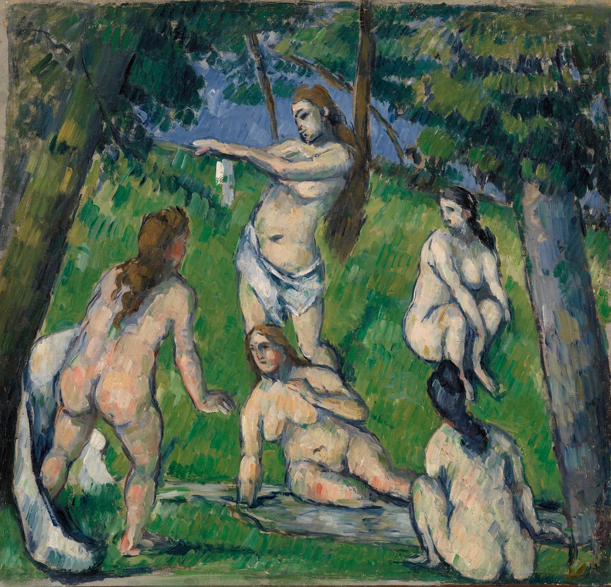 Viisi kylpejää, 1877-78 tekijältä Paul Cézanne