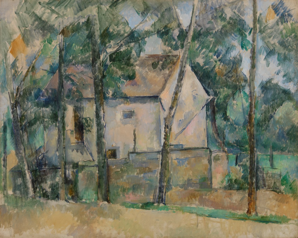 Talo ja puut, 1888-90 tekijältä Paul Cézanne