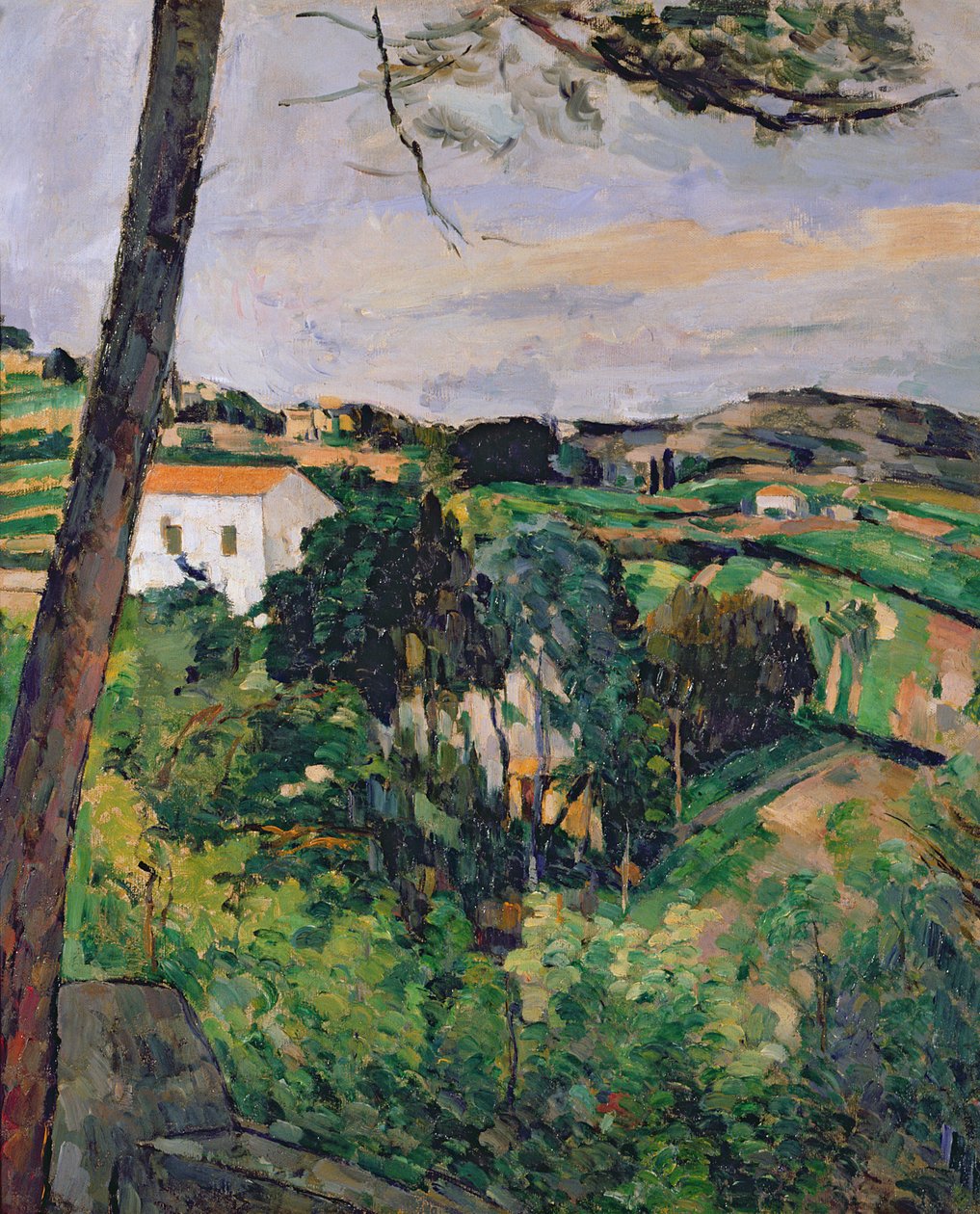 Maisema punaisella katolla tai Estaquen mänty, 1875-76 (katso myös 287551) tekijältä Paul Cézanne
