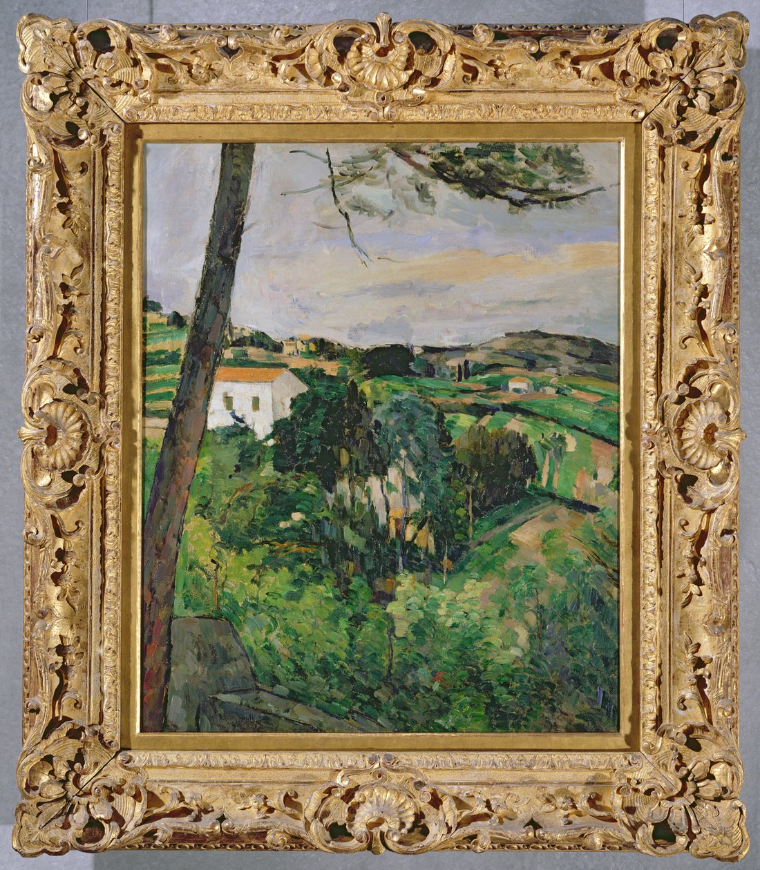 Maisema punaisella katolla tai Estaquen mänty, 1875-76 (katso myös 393803) tekijältä Paul Cézanne