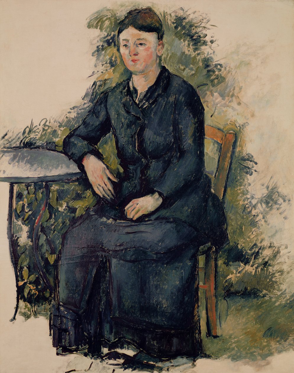 Madame Cezanne puutarhassa, 1880-82 tekijältä Paul Cézanne