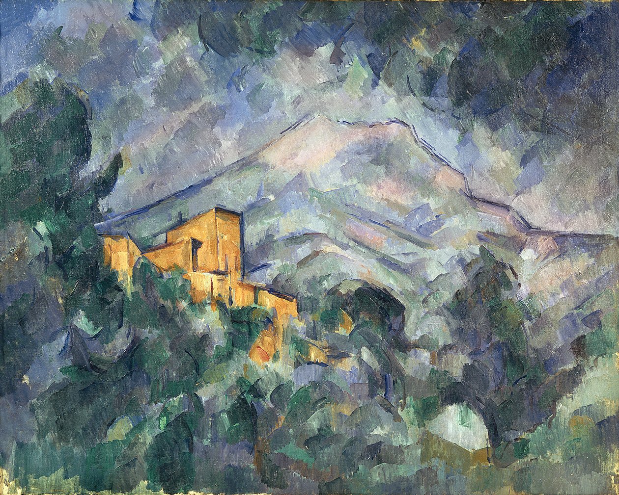 Montagne Sainte-Victoire ja musta linna, 1904-06 tekijältä Paul Cézanne