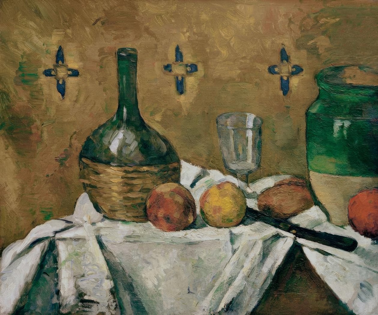 Nature morte: fiasque, verre et poterie tekijältä Paul Cézanne