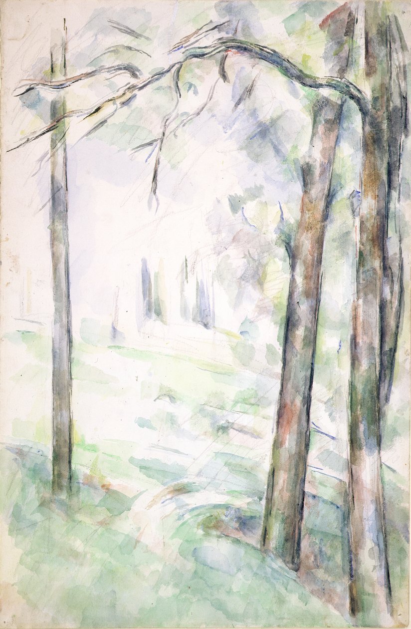 PD.6-1966r The Woods, Aix-en-Provence, n. 1890 (wc ja liitu) tekijältä Paul Cézanne
