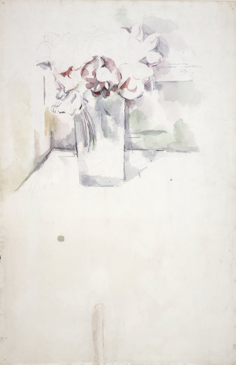 PD.6-1966v Kukkamaljakko ikkunalaudalla, noin 1890 (wc ja liitu) tekijältä Paul Cézanne
