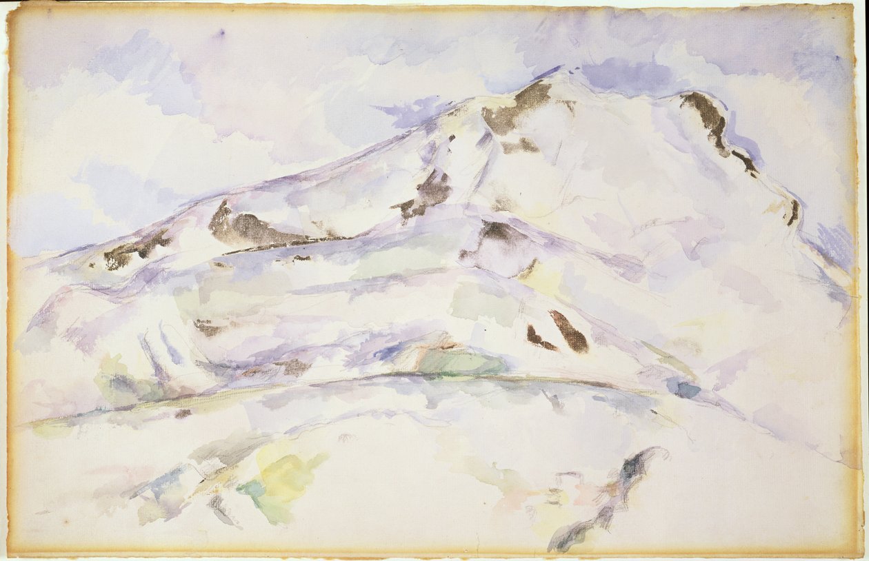 Peak of Ste. Victoire (wc paperilla) tekijältä Paul Cézanne